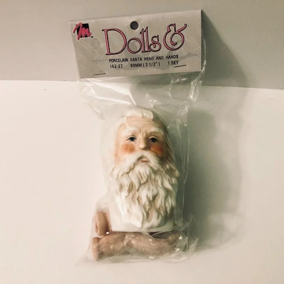 Vintage 1993  Mangelsens Porcelain Santa Claus Doll Head and Hands - Picture 1 of 9